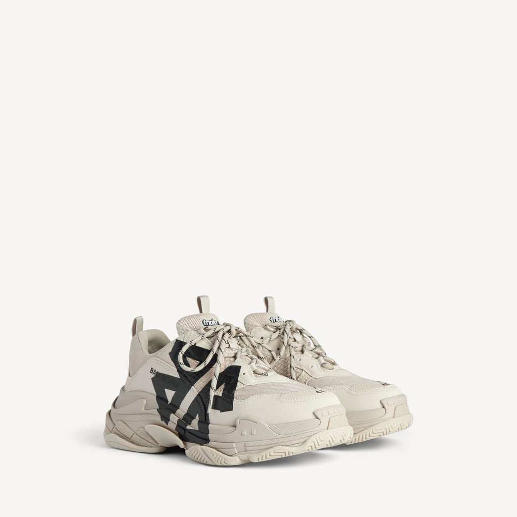 TRIPLE S TAPE SNEAKER IN BEIGE/BLACK
